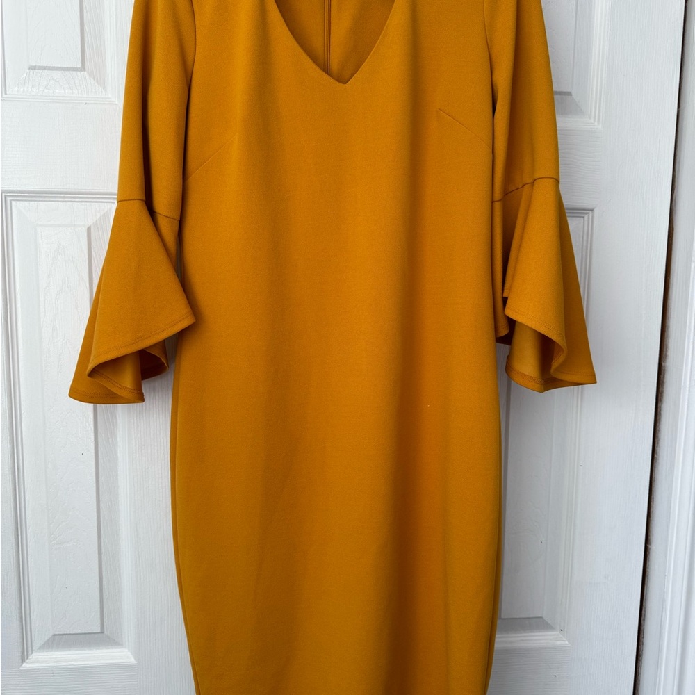 Neiman Marcus Elegant Mustard Dress